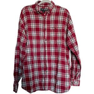 Canyon Guide Outfitters Red Plaid Flannel L 100% Cotton Cabincore GORPCORE
